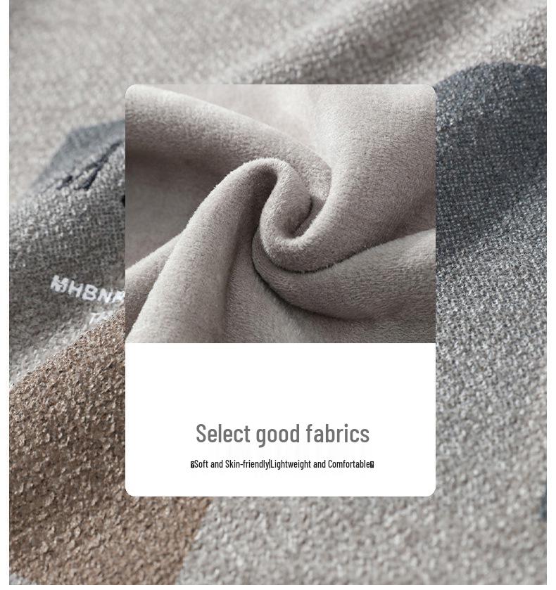 Men's Plus Velvet Thickened Round Neck Chenille Sweater - Solid Color, Loose Fit, Warm Knit Pullover