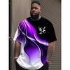 Plus Size Men Tie Dye 3D Print T-shirts Fashion Tees Beachwear Stretch Polyester Sports Short Sleeve Tops