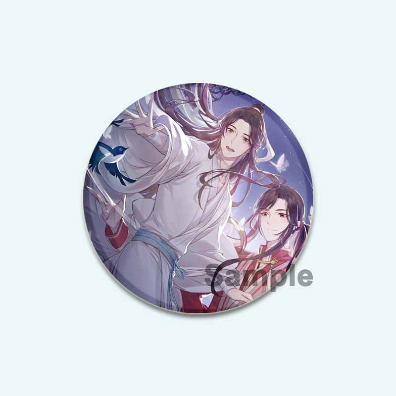 32/44/58 mm Anime Heaven Official's Blessing Badge Hua Cheng/Xie Lian Cartoon-Broschen, handgefertigt, niedliche Emaille-Anstecker als Schmuck, Geschenk-Accessoire