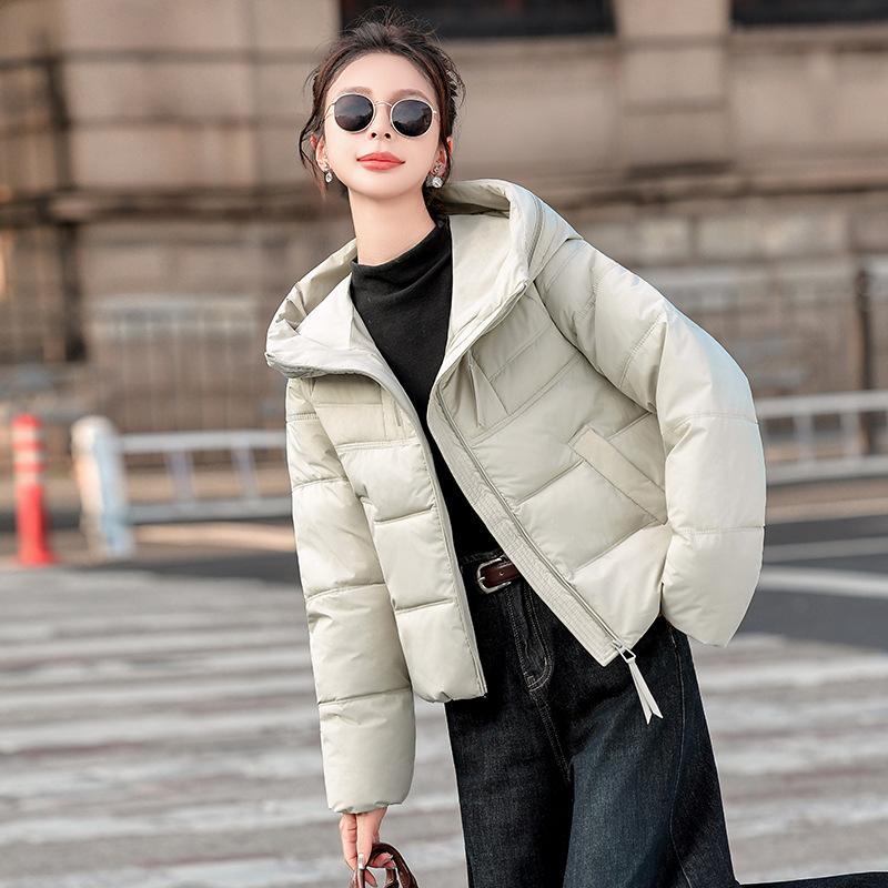 Down Cotton Clothes Women's Short Short Men's New Fashion Hooded Thickened Bread Clothes Jacket