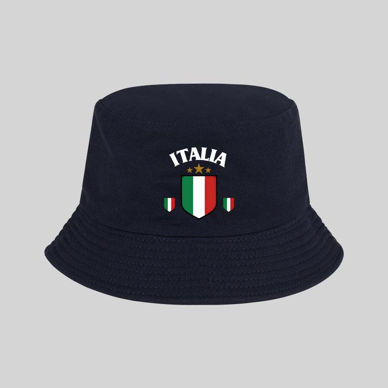 MLFO „ITALIA“ Rybářská čepice s potiskem vlajky Lehká, prodyšná, skládací Sportovní Klasický styl Unisex Dárek pro fanouška Itálie