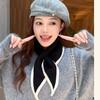 Windproof Knitted Scarf Triangle Cross Neckerchief Fashion False Collar  Autumn Winter