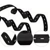 Black White Button Hole Elastic Belt Adjustable Hole Flat Band Elastic Stretch Belt 1.5/2/2.5/3cm Width DIY Elastic Rope Band