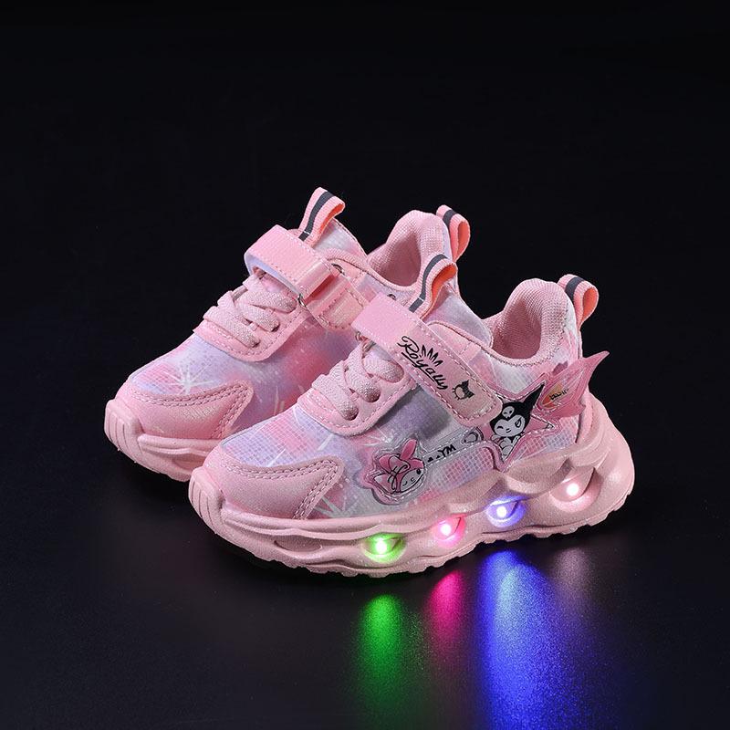 Coulomi Girls’ Lighted Waterproof Leather Running Shoes - Autumn/Winter 2024