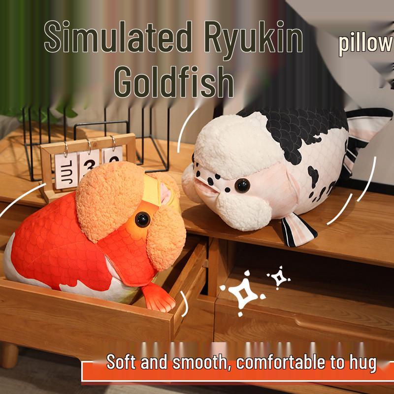 Ryukin Fish Plush Toy - Cute Clownfish Doll & Goldfish Cushion, Perfect Baby Birthday Gift