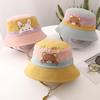 Cute Cartoon Rabbit Bear Baby Girl Bucket Hat Summer Wide Brim Kids Child Fisherman Cap Outdoor Beach Adjustable Sun Hats