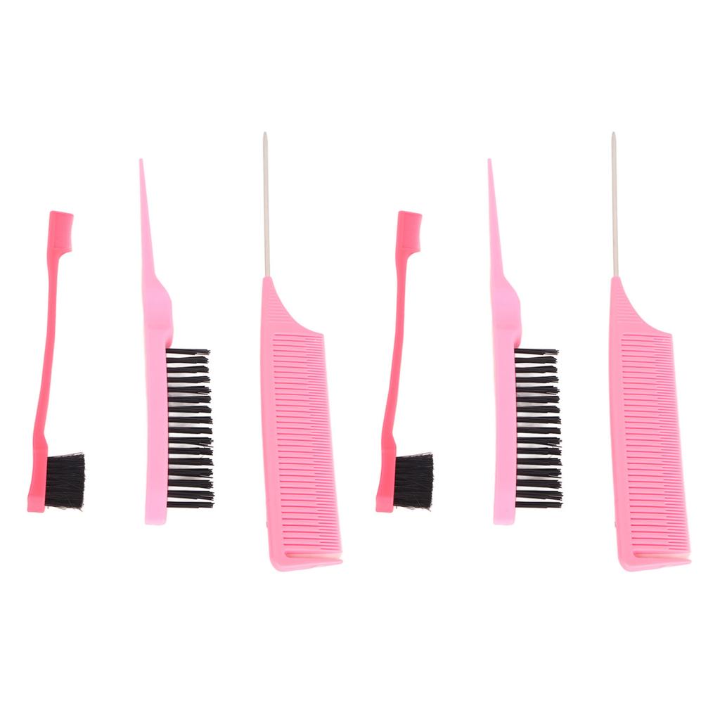 Rat Tail Comb Set Lightweight Styling Portable Multi Purpose Parting Teasing Hair Edge Brush Set