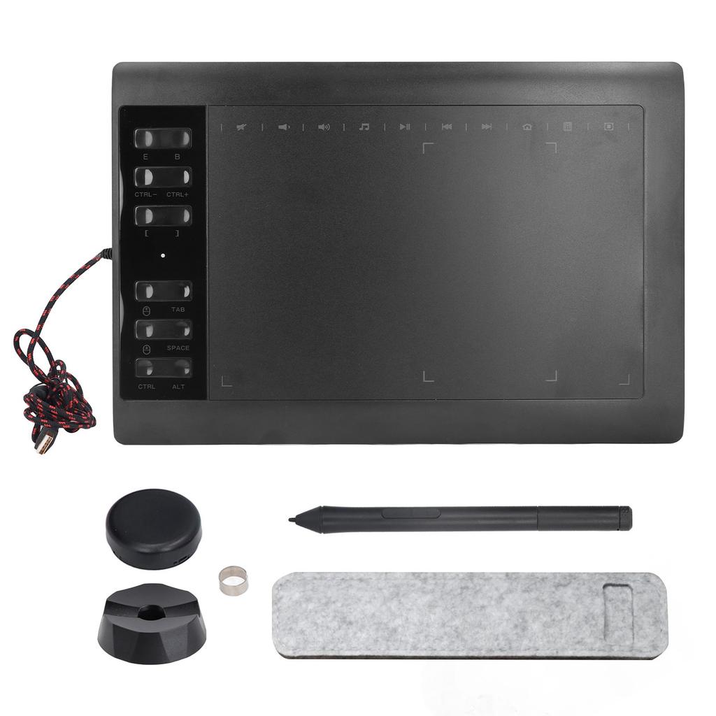 Graphics Drawing Tablet 233PPS 5080LPI 8192 Level Pressure Sensitivity Graphics Tablet for Desktop