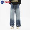 NASA NOAH Men's High Street Casual Straight Jeans