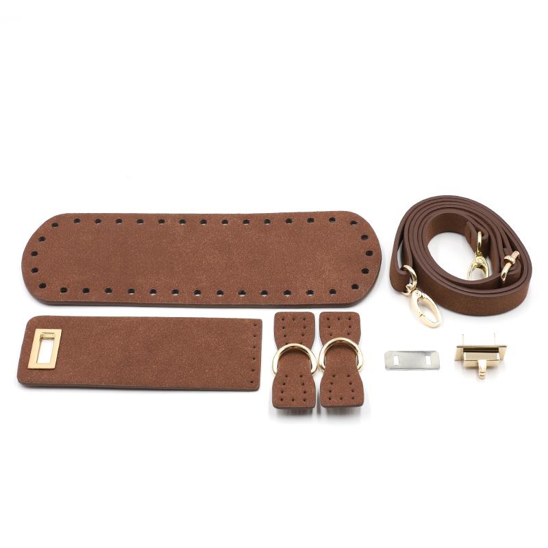 Handmade DIY Leather Bag Bottom Handbag Woven Set Shoulder Strap Crossbody Handle Crochet Bags Knitting Hardware Accessories
