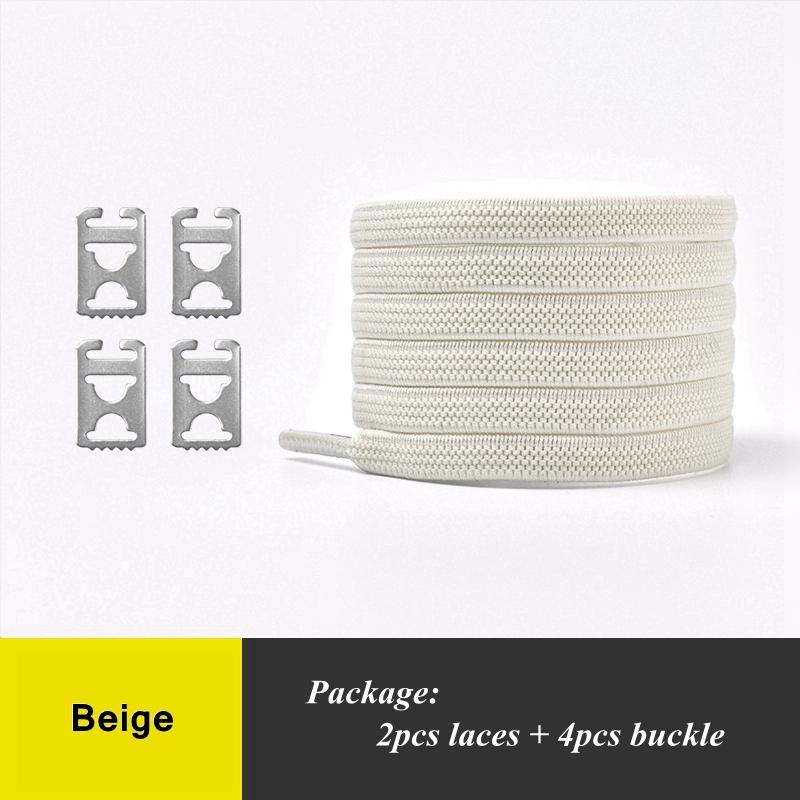 No Tie Shoelaces with Elastic and Stainless Steel Anchors Flat Shoe Laces For Sneakers Tieless Shoelace For All Adult Kid Shoes