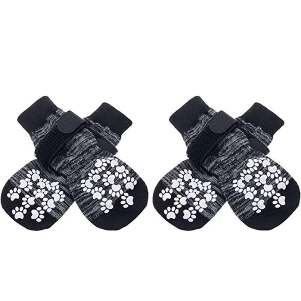 4Pcs/set Anti Slip Dog Socks Traction Control Pet Socks for Dogs Non-Slip Pet Socks For Small Dogs S коричневый