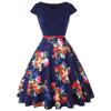 Women's Sunskirt Summer Dress Pullover Round Neck Printed Slim Fit Short Sleeve Dress Beach Dress Plus Size