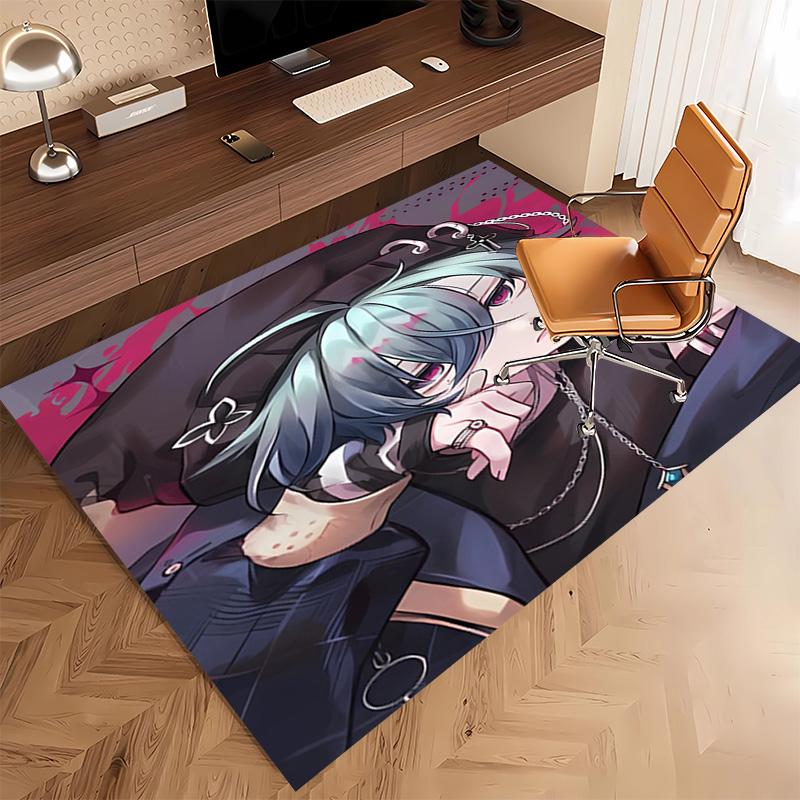 Genshin Impact Cryo Lohen Polearm Print Area Rug - Soft,Washable Non-Slip Indoor Mat,Living Room,Home Office Decorative Rug