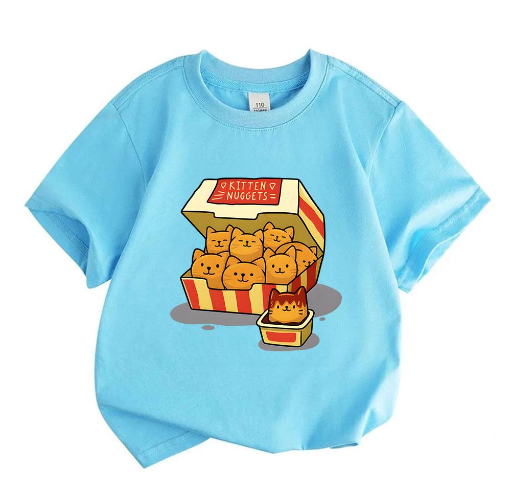 Kids Boys Girls 100% Cotton Crew Neck Short Sleeve T-Shirt,