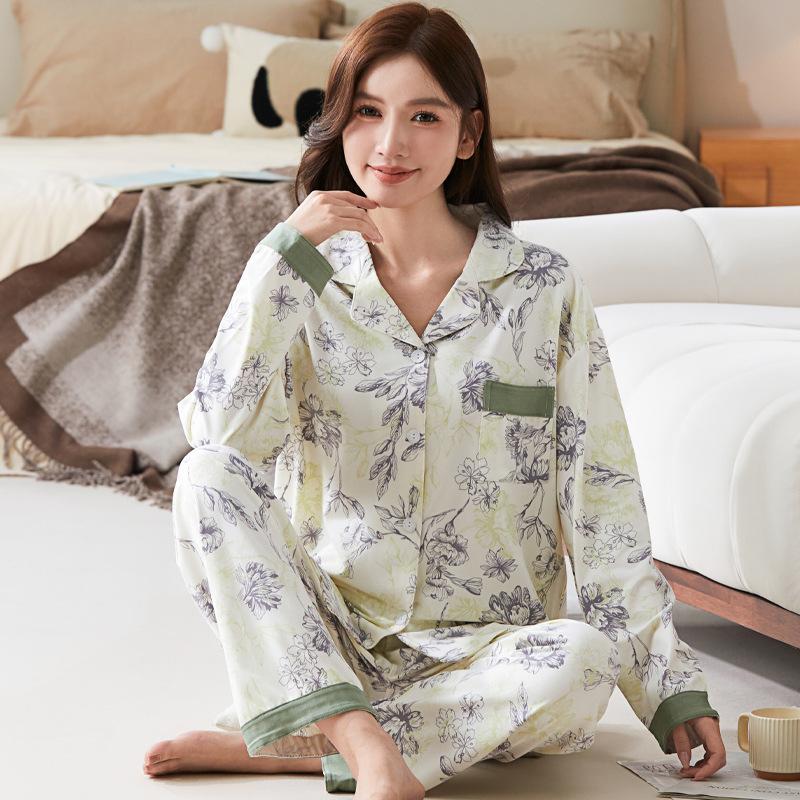 Set pigiama da donna pigiama set 2 pezzi arioso morbido casual stampato pigiama
