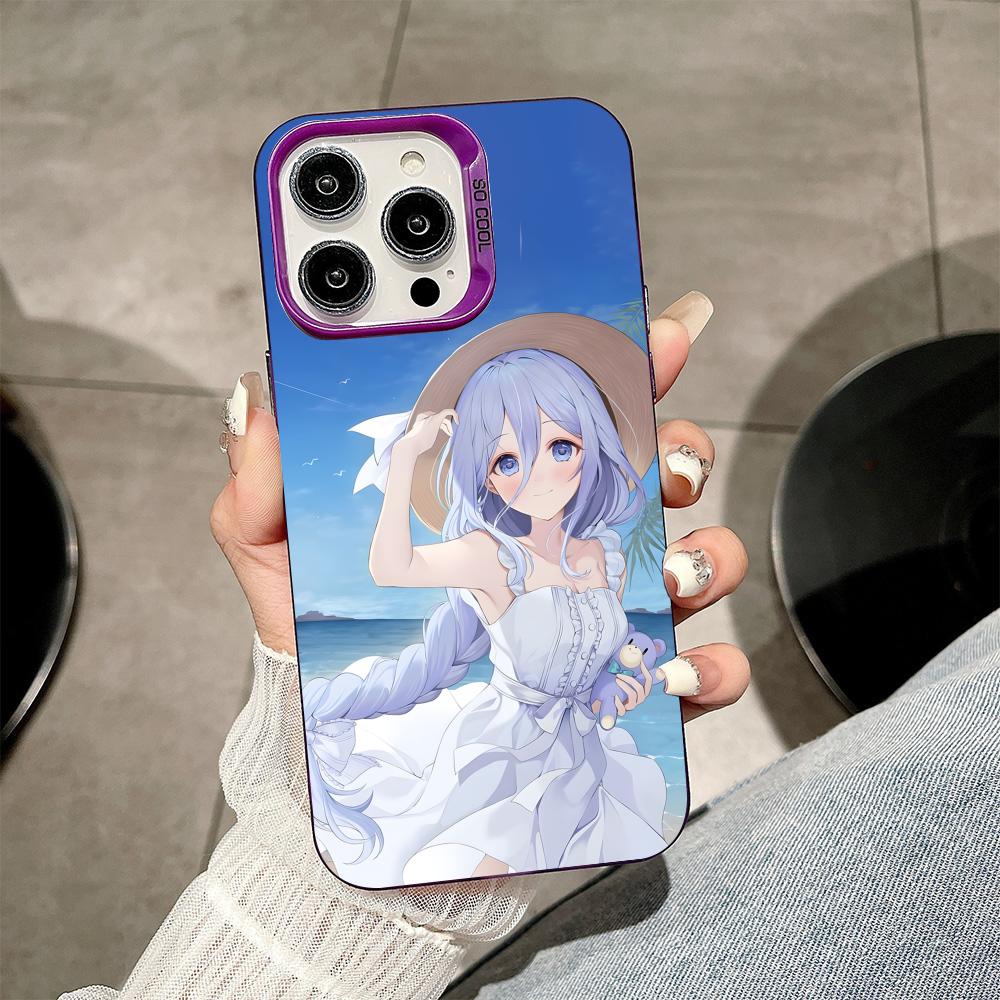 Date a Live Mio Takamiya Purple Translucent Mobile Phone Case for iPhone 17 16 15 14 13 12 11 X XR XS Air Pro Max Plus Colorful