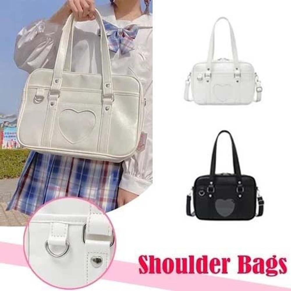 PU Leather JK Uniform Shoulder Bag Large Capacity Messenger Bag JK Tote Bag  Travel