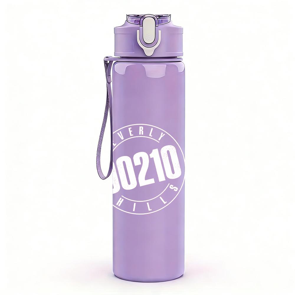 1PC Blank Light Faded White Minimalist Print 750ml Portable Sports Water Bottle Leakproof Gym Outdoor Travel Drink Cup