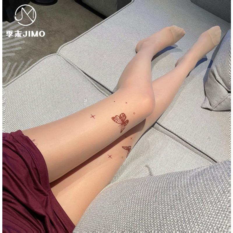 

Сексуальное нижнее белье с принтом бабочки, чулки телесного цвета, женская красотка, чистое желание, тонкая субкультура, цельные чулки, телесные чулки, чулки one size fits all