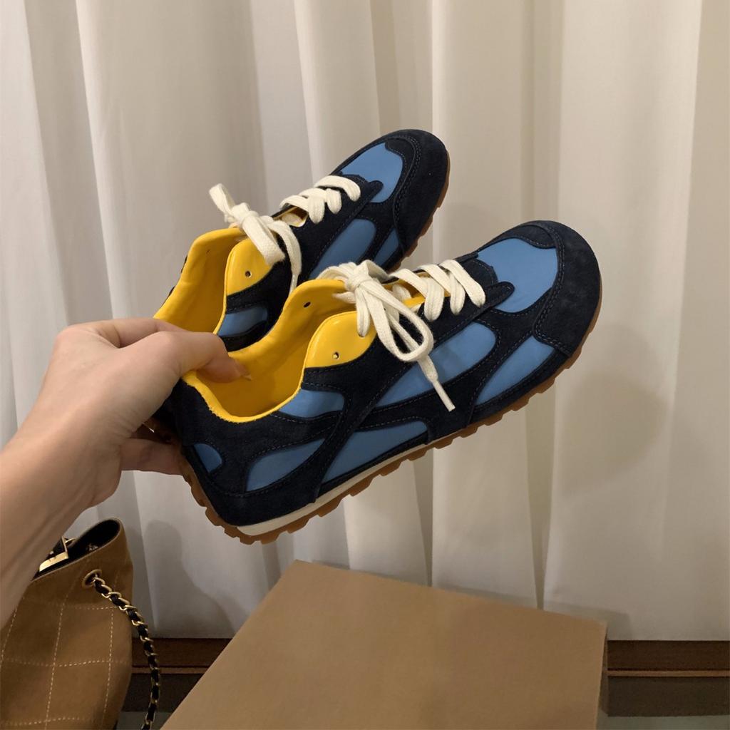 Color Matching German Training Shoes Women's Shoes 2025 New Spring and Autumn Ugly Cute Big Head Shoes Casual Sports Shoes Little White Shoes