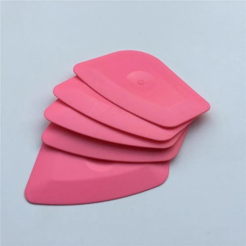 5pcs Pink Mini Squeegees For Vinyl Wraps & Window Tints - Durable Pp Material, Ideal For Car, Home & Office Use