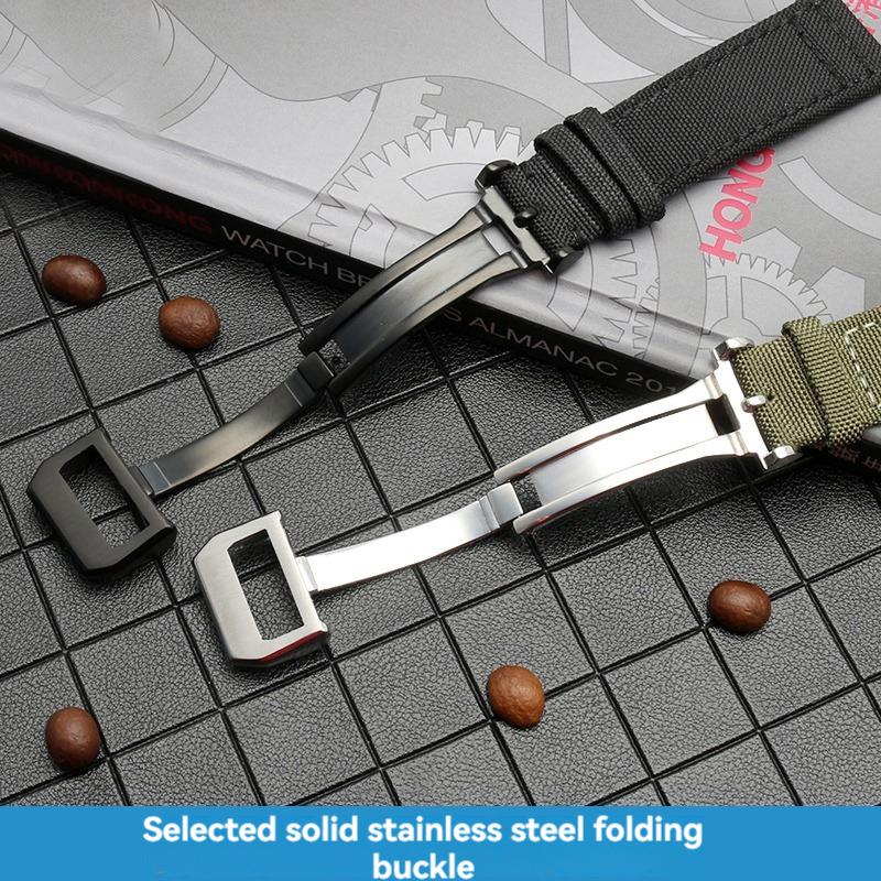Nylon Canvas Watch Strap for IWC Pilots Portugal Portofino Fabric Cowhide Bottom Watch Chain Men Women Watchband 20mm 21mm 22mm