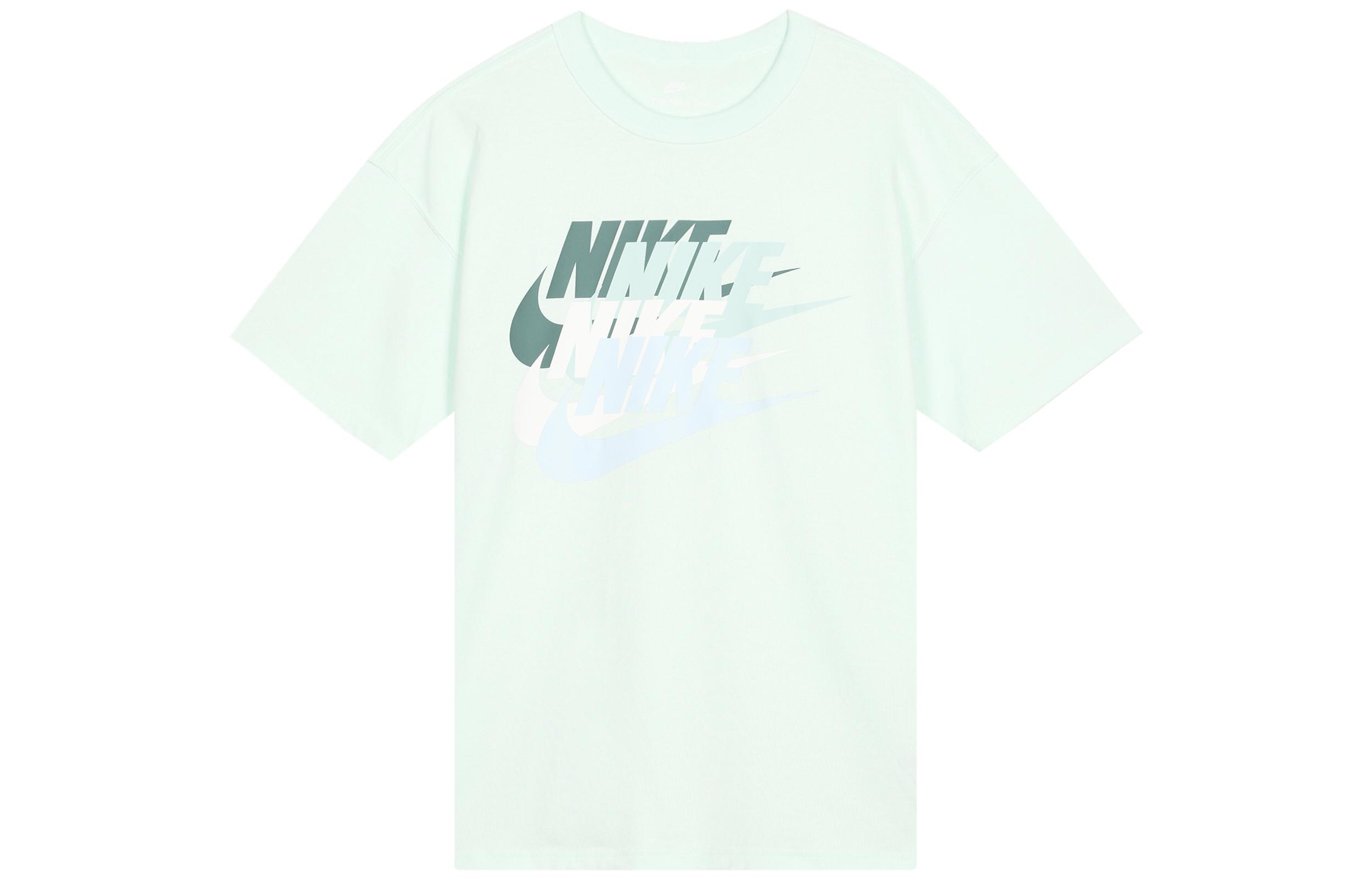 Nike T Shirts Men s Light Green Crew Neck Moderate Straight Fit FN3697-312 XXL