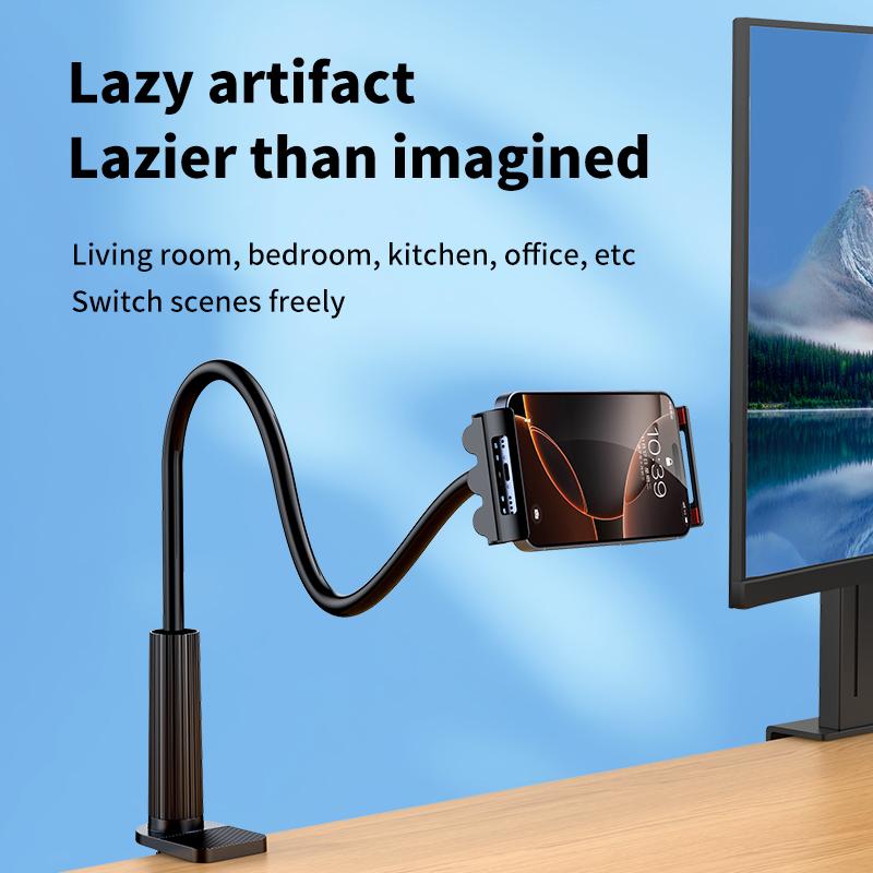 Lazy Bed Desk Tablet Holder Stand For iPad A16 Pro Air Mini 11 Xiaomi Pad 7 8 Kindle Long Arm Gooseneck Mount Clip Grip Flexible Phone Accessories