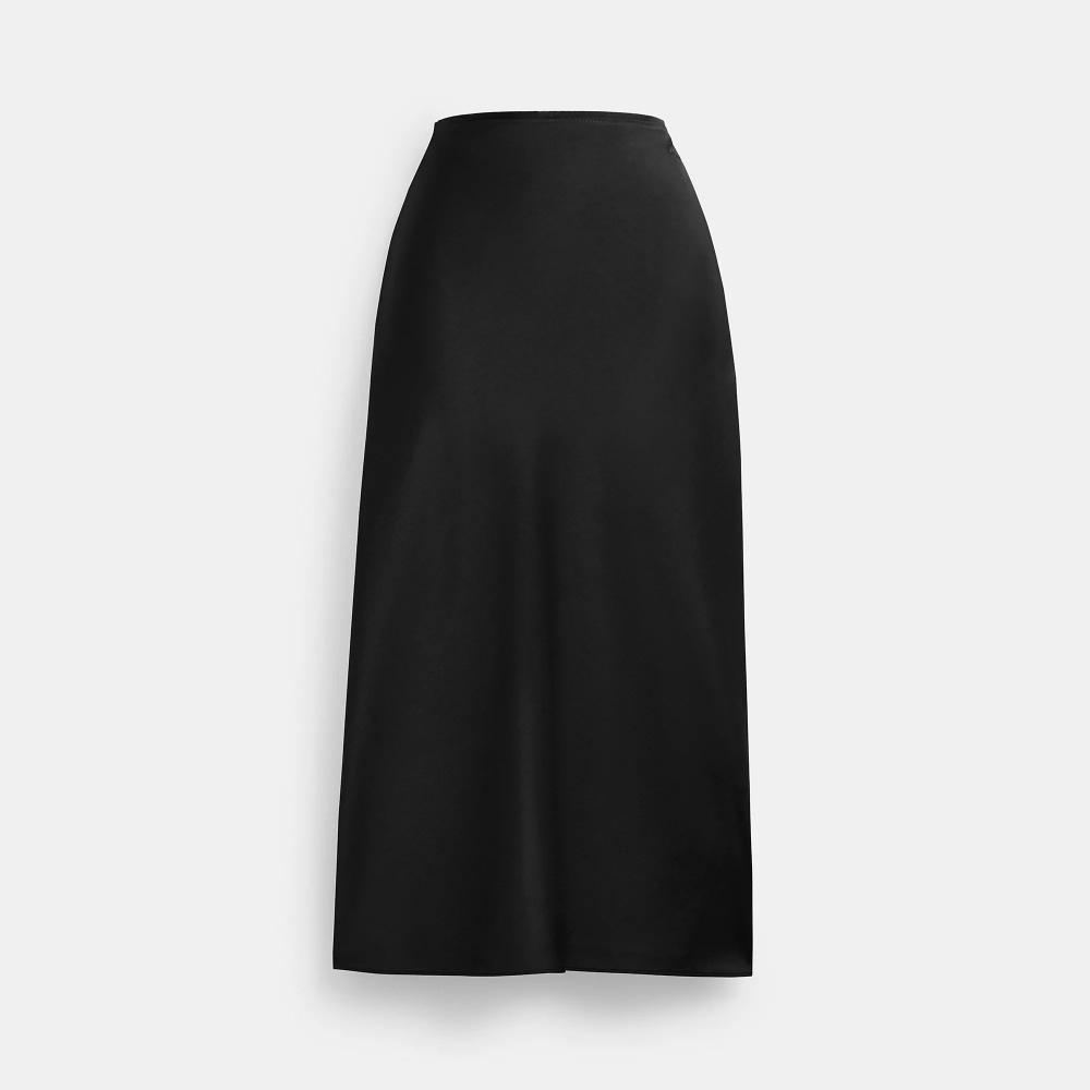 

Coach Long Satin Midi Skirt Black US 2 (XS)