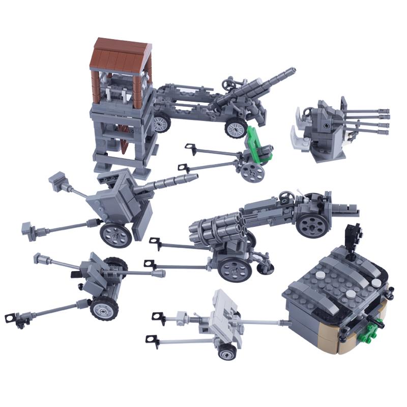 MOC Militär WK2 PAK36 Kanone Soldat Baustein Set Figuren Artillerie Waffe Zubehör Armee Teile Bausteine Spielzeug Spielsets für Kinder