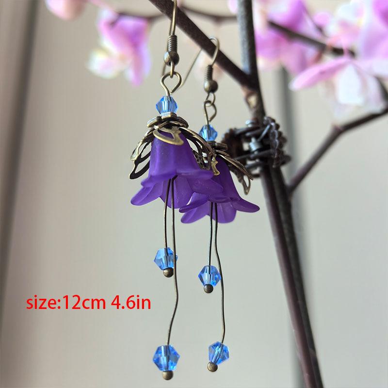 Ametystové náušnice - Květinové náušnice - Květinové náušnice - Woodland Náušnice - Fialové náušnice