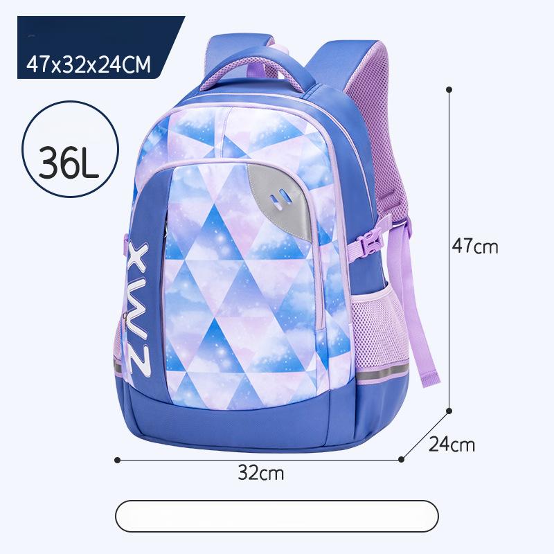 New Primary And Middle School Backpack For Boys And Girls Large Capacity Weight-Reducing Spine-Protecting Double Shoulder Bag