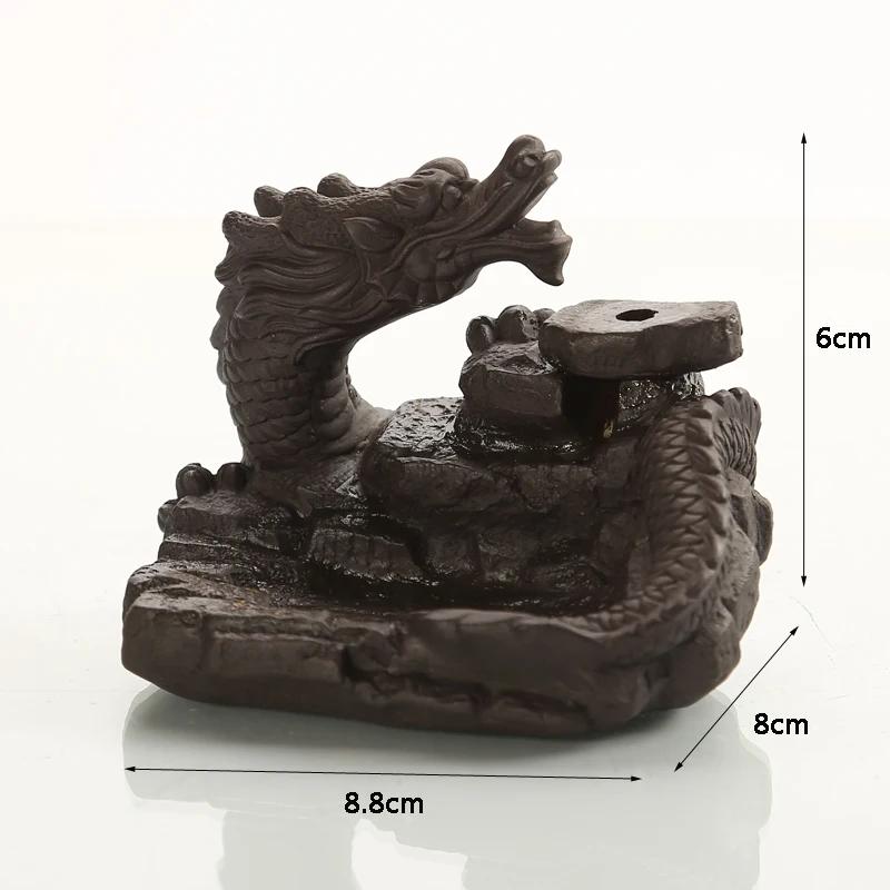 F 2023 Hot Dragon Incense Burner Smoke Backflow Best Cone Censer Incense Holder Mini Office Desk Home Decor Teahouse Ornament