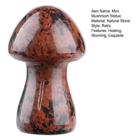 Mini Mushroom Gemstone Sculpture Cute Natural Healing Stone Polished Mushroom Figurine for Home Crafts Flower Pot Decor Gifts for Women Men