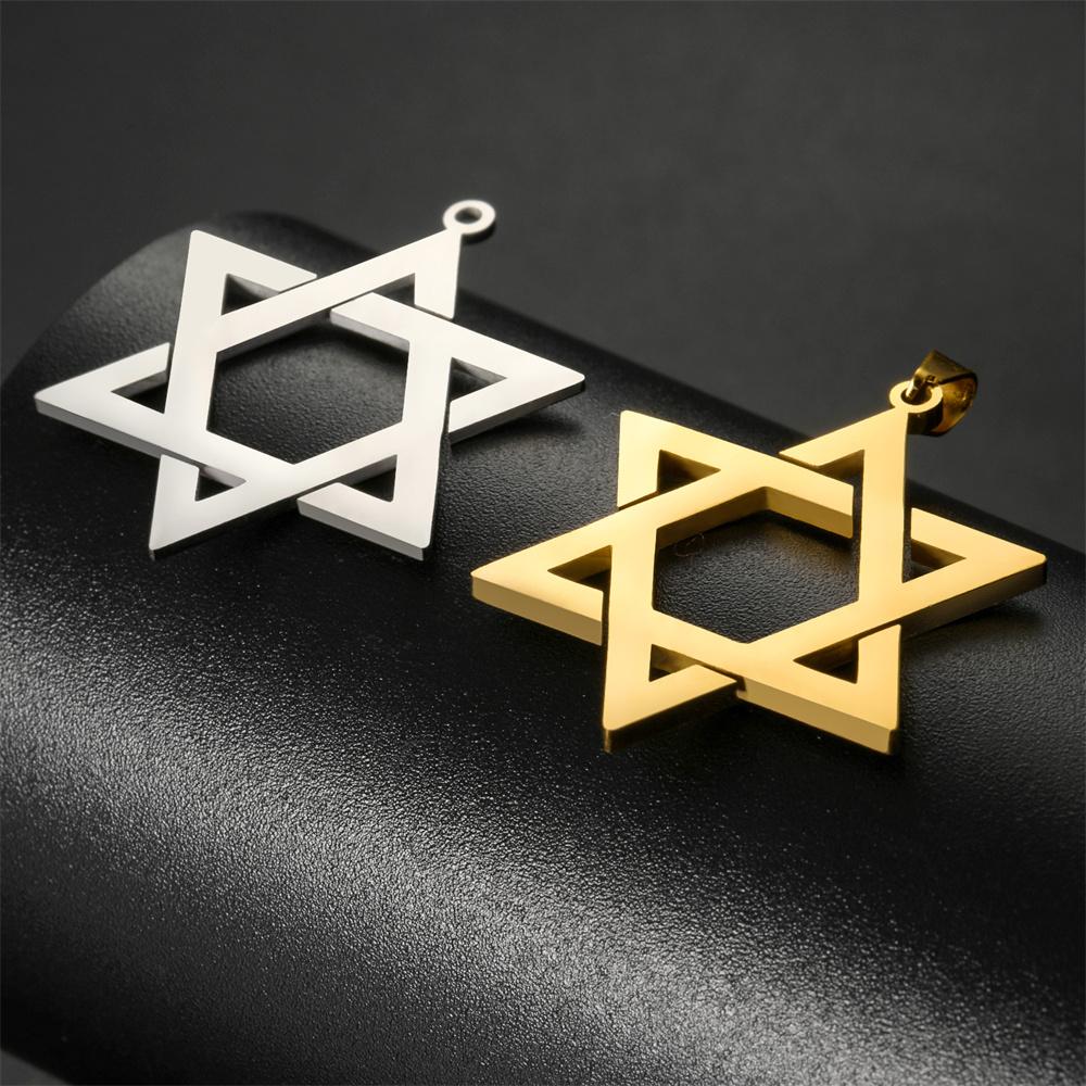 My Shape Davidstern Ohrhänger Edelstahl Hängende Ohrringe Großer Sechsspitziger Stern Judaica Amulett Je Schmuck