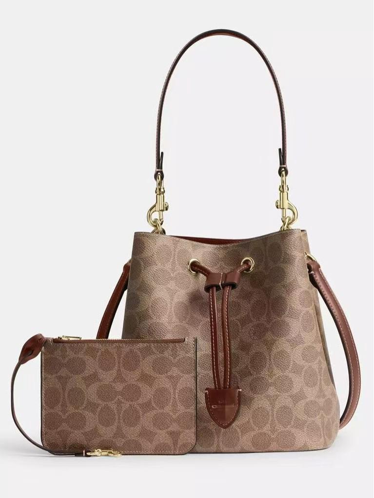 KOUJIA 2025 Rowan Bucket Bag: Classic Monogram Mother-and-Child Shoulder/Crossbody Handbag