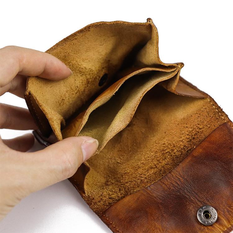 Vintage Vegetable Tanned Cowhide Accordion Card Holder and Simple Driver's License Case