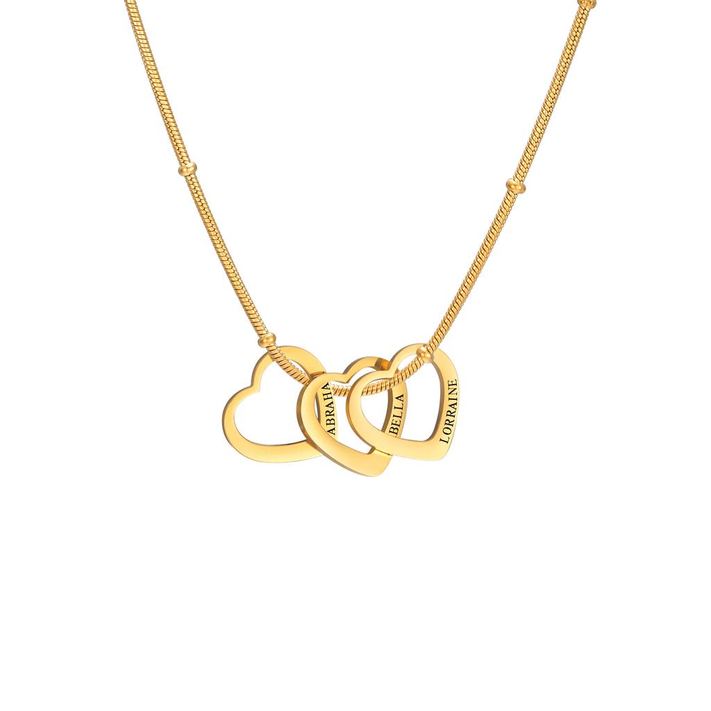 Cazador Custom Name Hearts Necklaces for Women Personalized Pendant Snake Chain Stainless Steel Jewelry Gift 2026