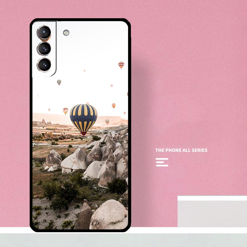 Hot Air Balloon Travel Mountain Phone Case For Samsung Galaxy S26 S23 Ultra S20 S21 S22 S24 S25 Plus S10 S25 FE Cover Coque