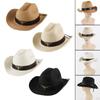Classic Western Cowboy Hat Sun Cow Decorate Wide Brimmed Costume Unisex for Cowgirl Outdoor