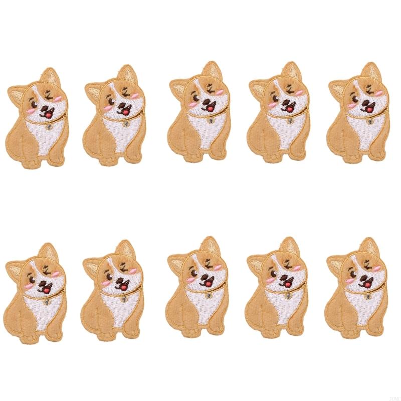 10Pcs Dog Fabric Iron On Patches Embroidery Appliques For Jackets Hat Bag Coat J0MC
