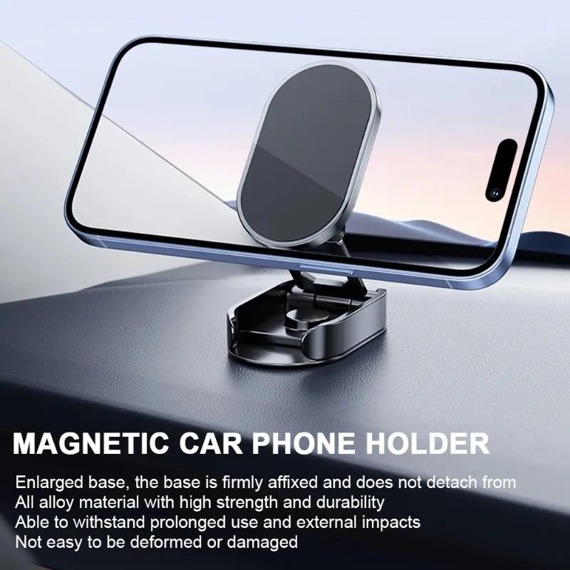 Magnetic Foldable Car Navigation Holder 720° Rotatable Car Phone Holder Smartphone Mobile Stand for Car Dashboard