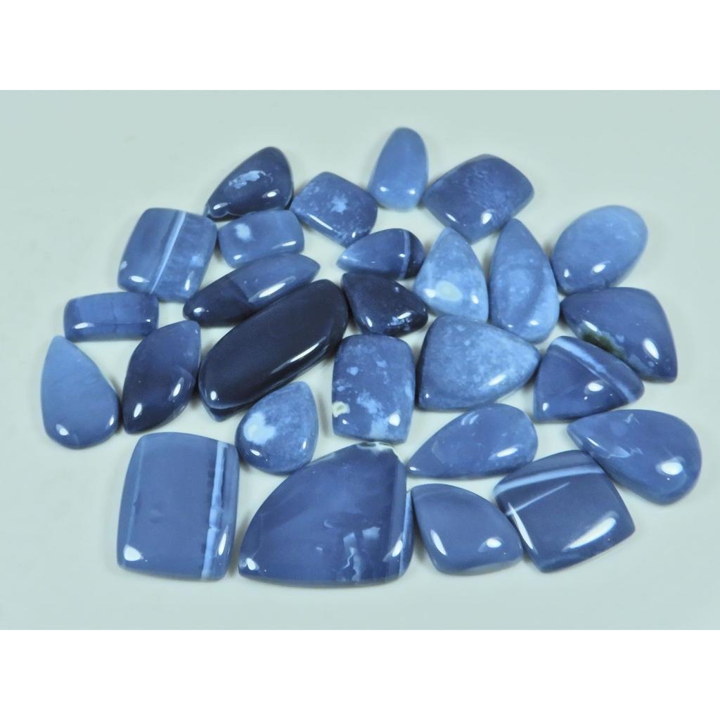 200Cts. Natural Owyhee Blue Opal Mix Cabochon Loose Gemstone 27 Pcs Lot C-3478