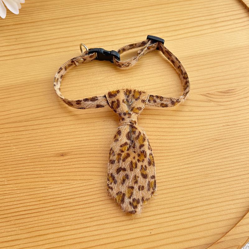 

Leopard Collar for Cat Pet Breakaway with Bell Bowtie Detachable Bow Adjustable Safety Kitten Puppy Girl Boy size