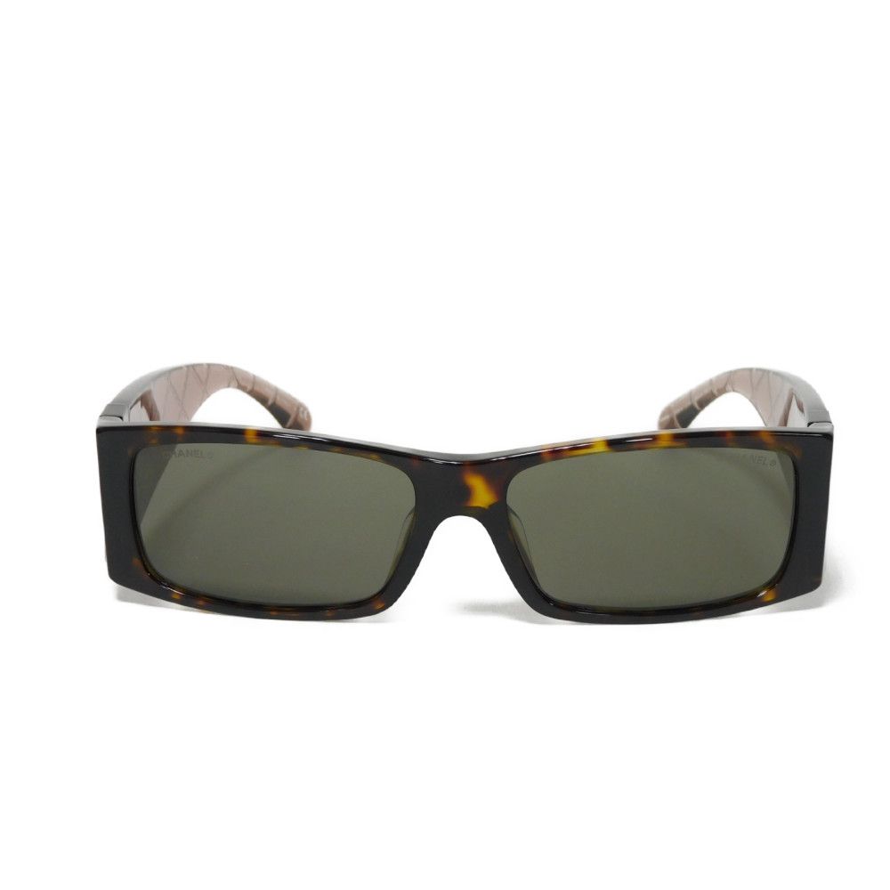Used 10097 Rectangle Shape Eyewear 5425-A C714/3 7968 Logo Clear Black Matelasse Chain Acetate Havana Women's from