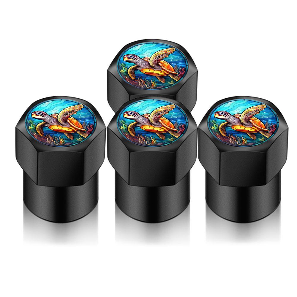 4PCS DIY Universal For Gold Turtle Shape Car Wheel Tire Air Valve Caps Stem Car Stickers For Cars Motor Auto Accessories Decor Gift
