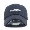 Shark Embroidered Baseball Hat Solid Color Curved Edge Pure Cotton Washed Casual Baseball Cap European and American Men's Women's Cap