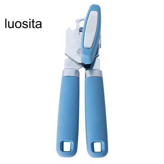 

Открывалка для консервных банок, гладкая открывалка для пива из нержавеющей стали, поворотная ручка, нескользящая ручка, открывалка для крышки для домашнего кухонного бара синий