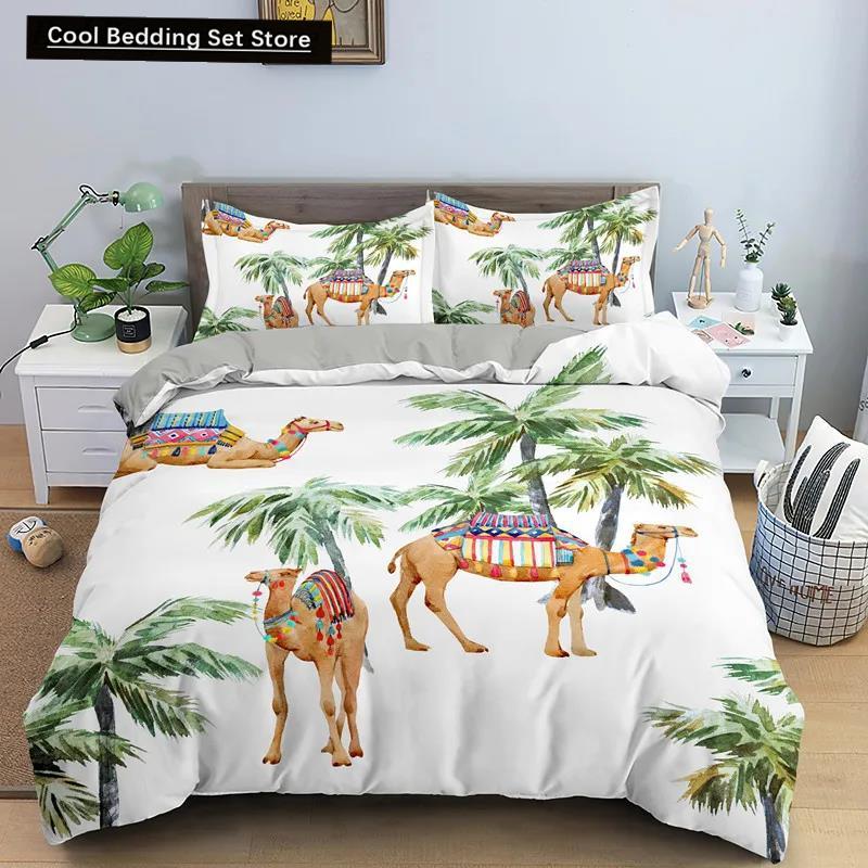 Comforter 3D Desert Camel King Queen Size Brown Animal Bedding Set Kids Teens Adults Cute Wildlife Soft Polyester